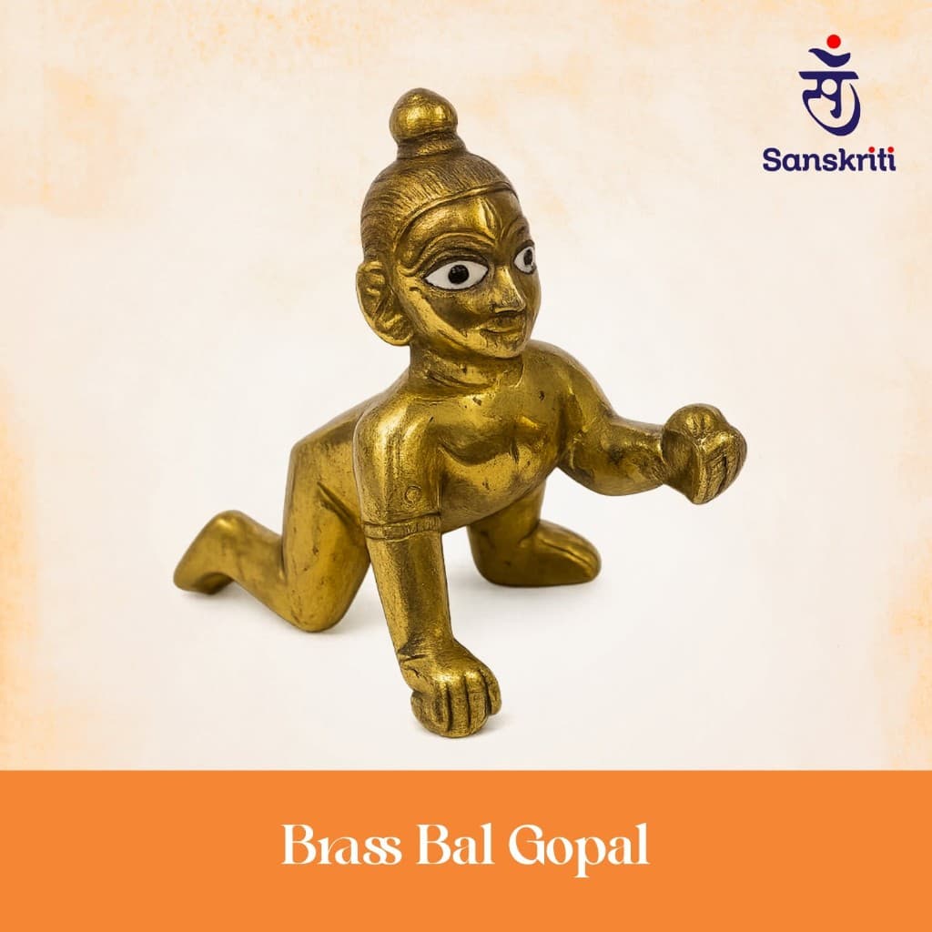Brass Bal Gopal — infant Krishna figurine